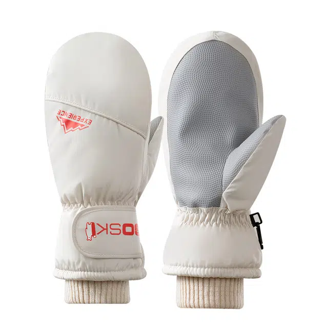 南极人 冬季保暖加绒厚防泼水骑行登雪山运动防风防滑包指闷子 加厚 滑雪手套 男女同款情侣款