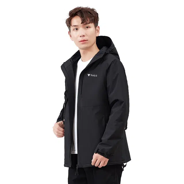 雅鹿  户外休闲山系百搭时尚连帽拼接  防水防风透气耐磨冲锋衣 男女同款