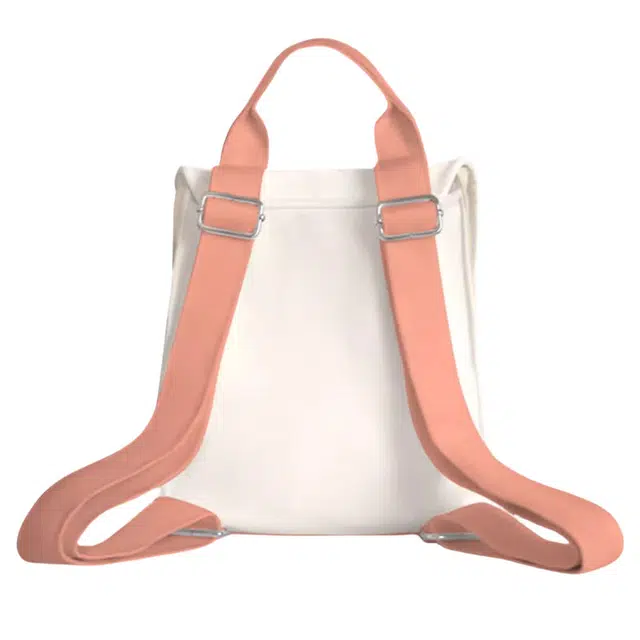 奥松 橘枳白色夏天儿童设计感小众布包通勤包休闲小型 绒面科技布 双肩包 男女同款情侣款 橙色