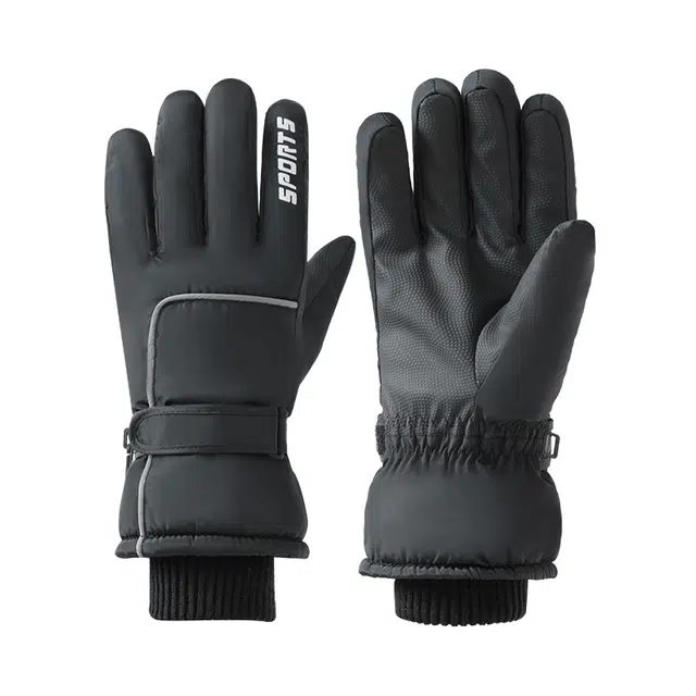 南极人 户外防寒防风秋冬季防冻保暖加绒东北户外骑行运动登山雪山防泼水触屏 加厚 滑雪手套 男款