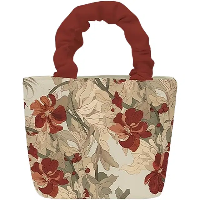 奥松 复古国风小众百搭 绒面科技布 手提包 男女同款情侣款 红色