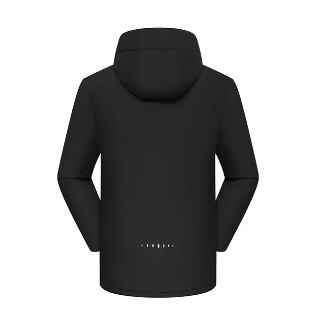 雅鹿  山系户外休闲百搭连帽加绒加厚拼接  防水防风透气耐磨冲锋衣 男女同款