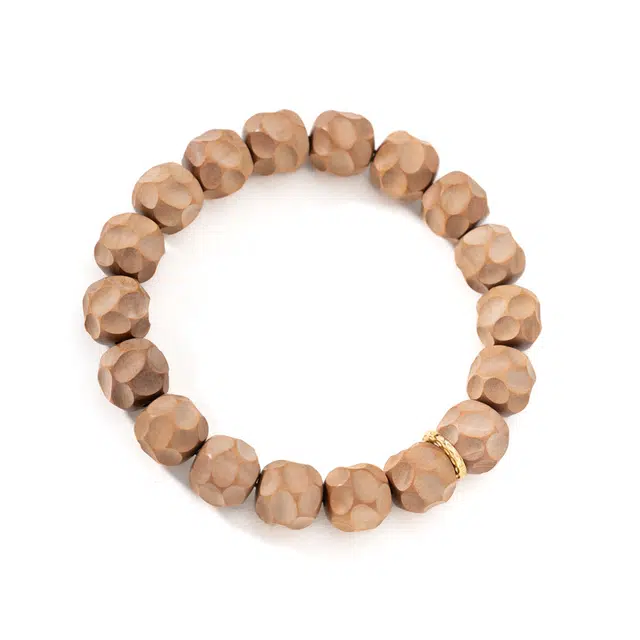 仙源 锤纹无相珠个性新中式国风手工念珠单圈 平安福 礼盒 檀木 手串 男女同款情侣款