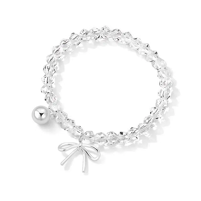 尚仟伊 新中式国风在逃公主甜美蝴蝶结铃铛串珠手饰 小众简约清冷感温柔百搭日常通勤配饰 水晶 手串 女款