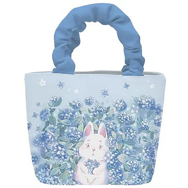 奥松 家用家居绣球 绒面科技布 手提包 女款 蓝色