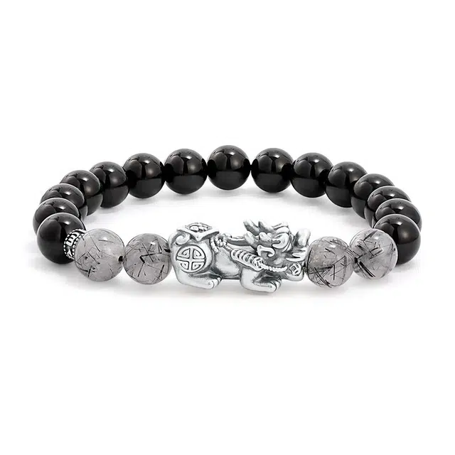 匆匆那年 招财进宝 四方来财 招财貔貅手饰 黑曜石 手串 男款
