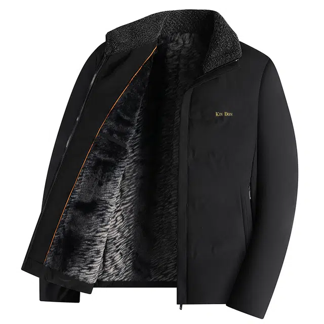 金盾 加绒加厚毛领抗皱免烫保暖棉服 男款