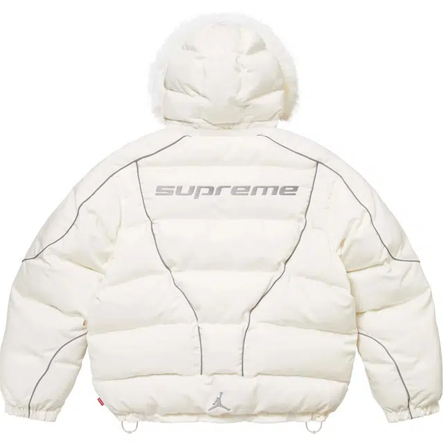 Supreme x Jordan FW24 Puffer Jacket logo