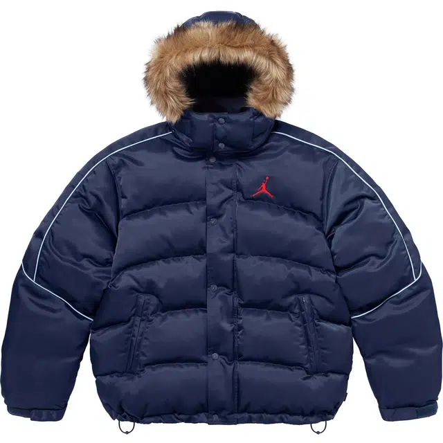 Supreme x Jordan FW24 Puffer Jacket logo