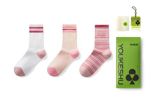 有棵树 【鲨鱼裤袜】袜子女春秋吸汗抗菌消臭秋冬白色条纹女中筒袜 中筒袜 女款