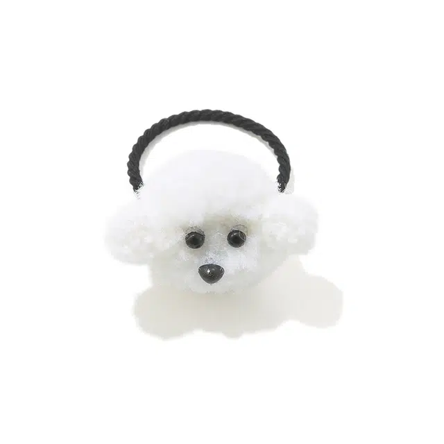 如花梦 可爱甜美风 卡通潦草小狗玩偶 百搭高弹力 毛绒 头绳 女款