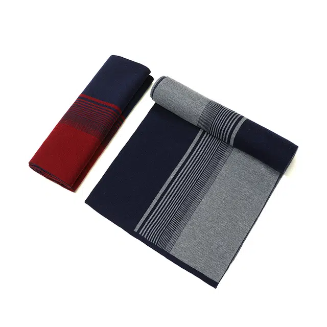 木林森 秋冬季韩版百搭条纹针织围脖简约休闲 绒线围巾 男女同款情侣款