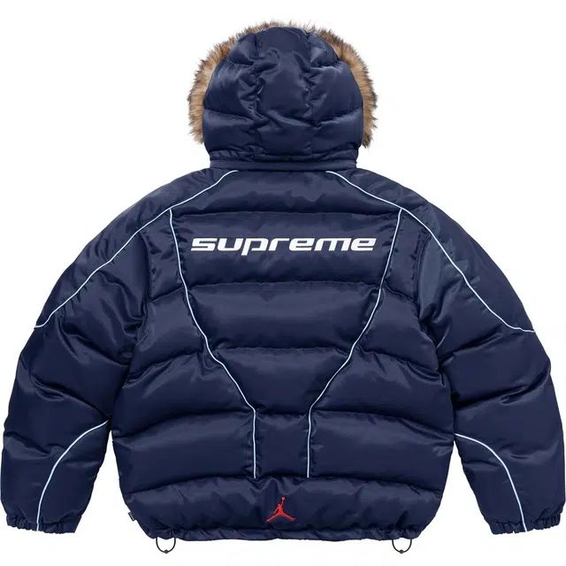 Supreme x Jordan FW24 Puffer Jacket logo