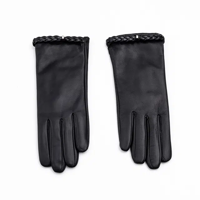 山一丸 保暖防寒加绒加厚 头层羊皮 手套 女款