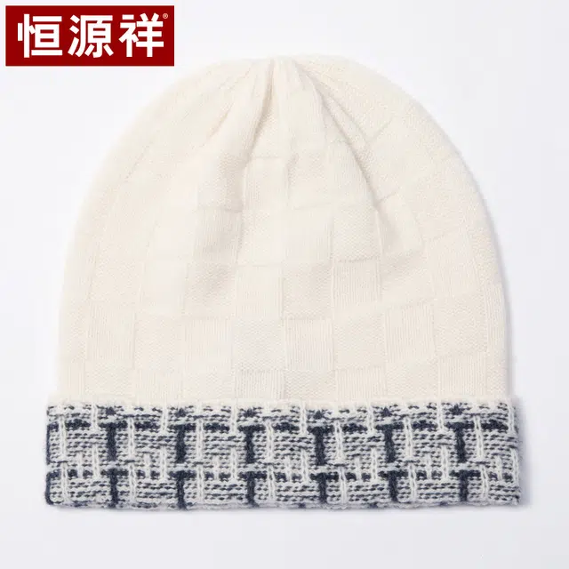 恒源祥 时尚保暖 山羊绒 绒线帽 女款