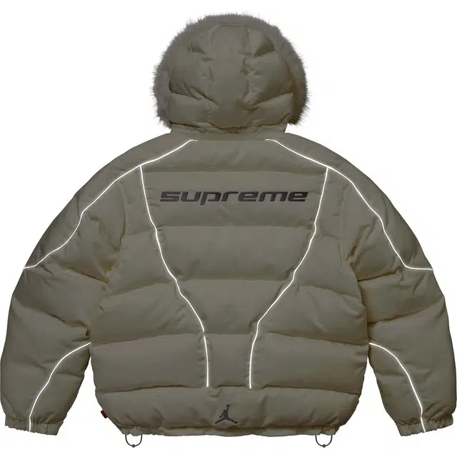 Supreme x Jordan FW24 Puffer Jacket logo