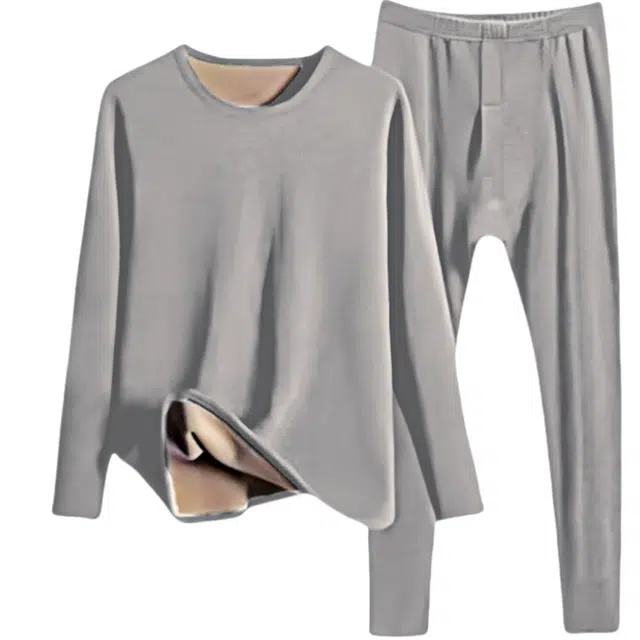 雅鹿 加绒加厚阳离子零下可外穿上衣超柔舒适下衣保暖套装 男款