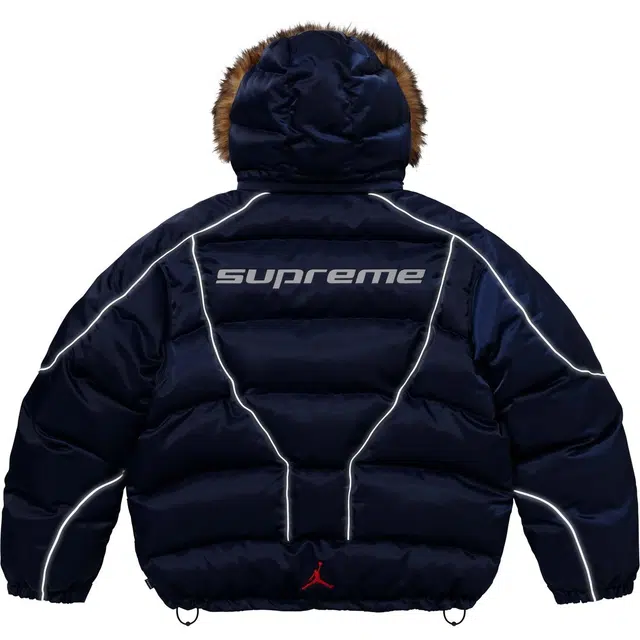 Supreme x Jordan FW24 Puffer Jacket logo