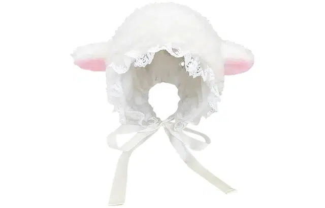 优幽兰 日系软萌可爱秋冬季时尚百搭加厚保暖蕾丝毛绒帽小众设计感甜美少女心防风防寒护耳帽显脸小 聚酯纤维 绒线帽 女款