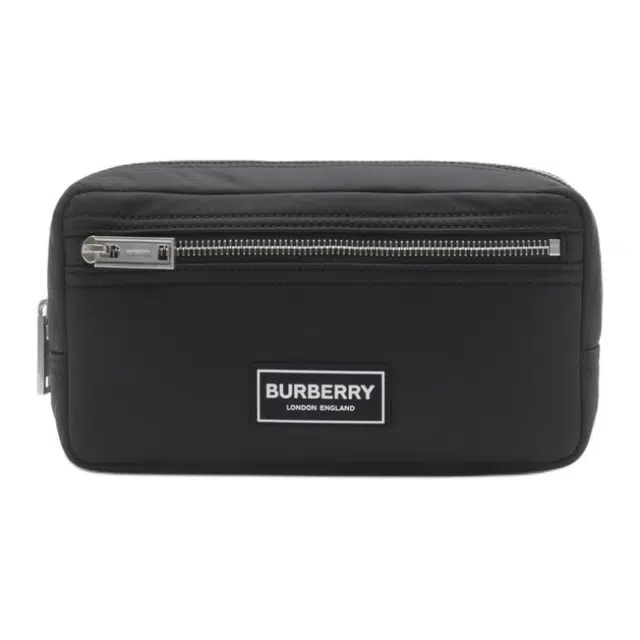 Burberry Logo Zip Nylon Pouch Black
