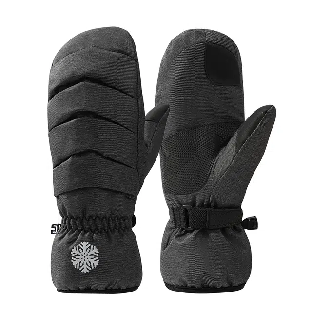 浪莎 冬季新款手闷子滑雪防滑防泼水玩雪登山雪山加绒加厚保暖骑行摩托车电瓶车防风防寒防泼水 腕带可调节 运动手套 男女同款情侣款
