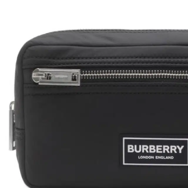 Burberry Logo Zip Nylon Pouch Black