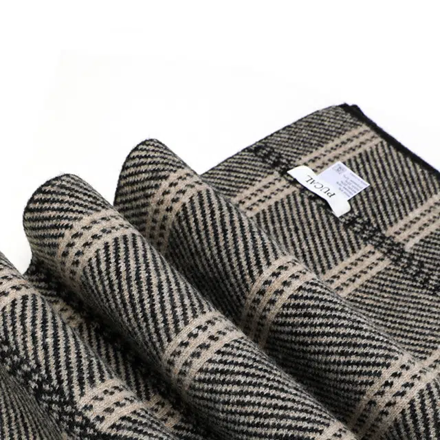 木林森 韩系复古围脖格纹秋冬保暖百搭 腈纶 绒线围巾 男女同款情侣款