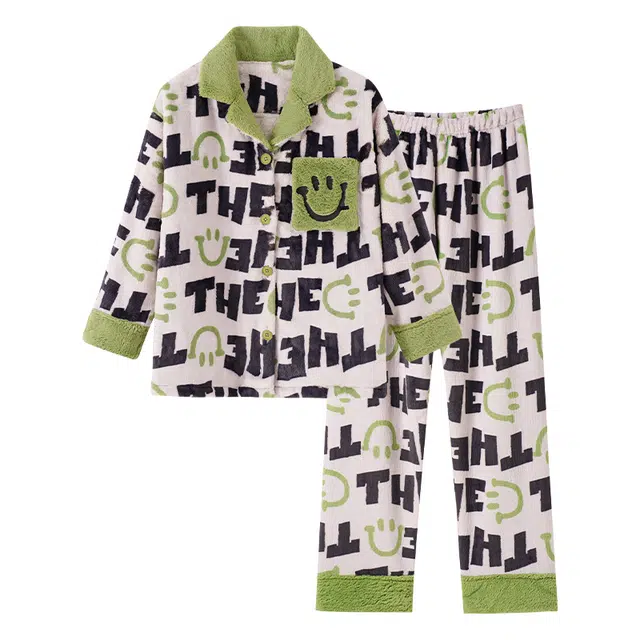 欧诗帛 蓄热保暖细腻长袖长裤睡衣套装 女款 图片色