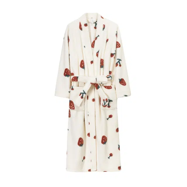 怡吾色 甜美保暖可外穿长袖秋冬浴袍 女款