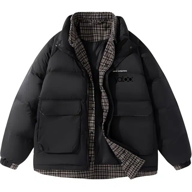 雅鹿优选 纯色字母加厚羽绒服 男款