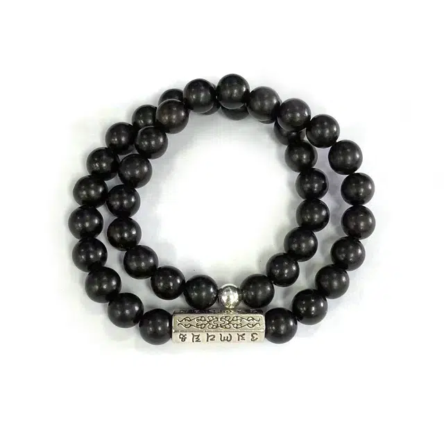 京华录 民族风中式复古典雅招财招桃花六字箴言国潮转运珠 冷淡风炫酷雅个性简约设计感精致潮流穿搭配饰 黑檀 手串 男女同款情侣款