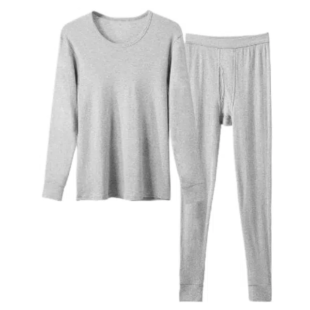 雅鹿 抑菌亲肤吸湿排汗透气蓄热锁温长袖长裤保暖套装 男款