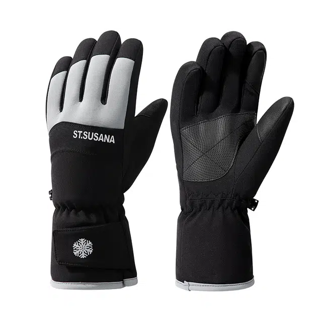 南极人 冬季加绒厚保暖防风骑行登山雪山运动防寒触屏防泼水 加厚 滑雪手套 男女同款情侣款