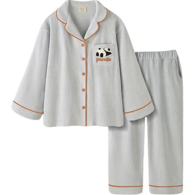 北极绒 柔软舒适亲肤透气储温保暖长袖长裤睡衣套装 女款 图色