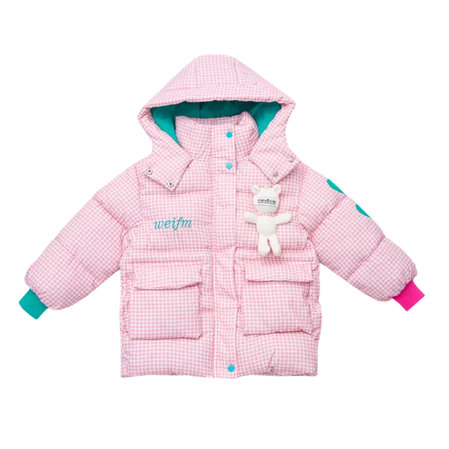 木木兔 舒适连帽亲肤百搭棉衣 粉红色 青少年