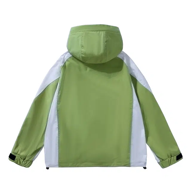 雅鹿  港风假两件潮流痞帅气连帽  防水防风耐磨冲锋衣 男款