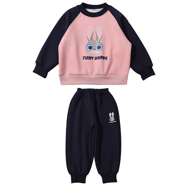 木木兔 圆领舒适柔软百搭休闲运动套装 图片色 中小童