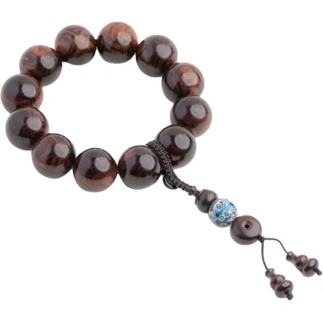 仙源 经典耐看素串民族风新中式文玩盘玩 佛珠 平安福手链 花梨木 木作手串 男女同款情侣款