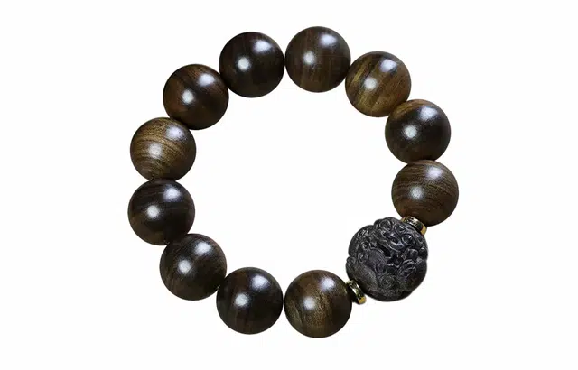 檀欣 精雕吞金兽貔貅招财纳福转运珠盘玩珠串念珠 新中式满雕工过手留香佛珠 文玩 檀木 木作手串 男女同款情侣款