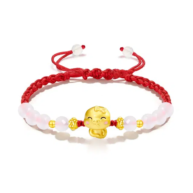 饰伴 幸运蛇十全十美手绳 旺桃花新中式国风 潮流转运生肖顺利编织 琉璃 手链 男女同款情侣款