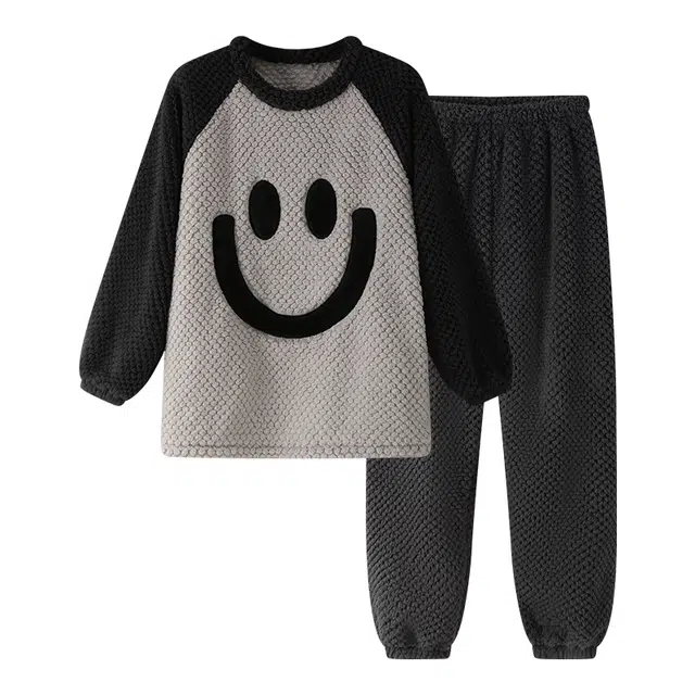 欧诗帛 简约舒适柔软长袖长裤冬季睡衣套装 女款 图片色