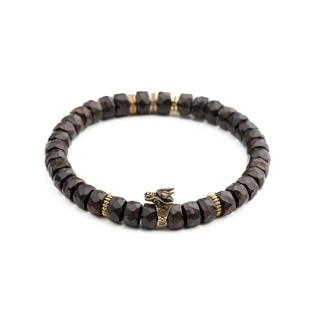 仙源 龙首无相药片珠个性复古盘玩新中式文玩念珠 平安福手 椰蒂 手串 男女同款情侣款