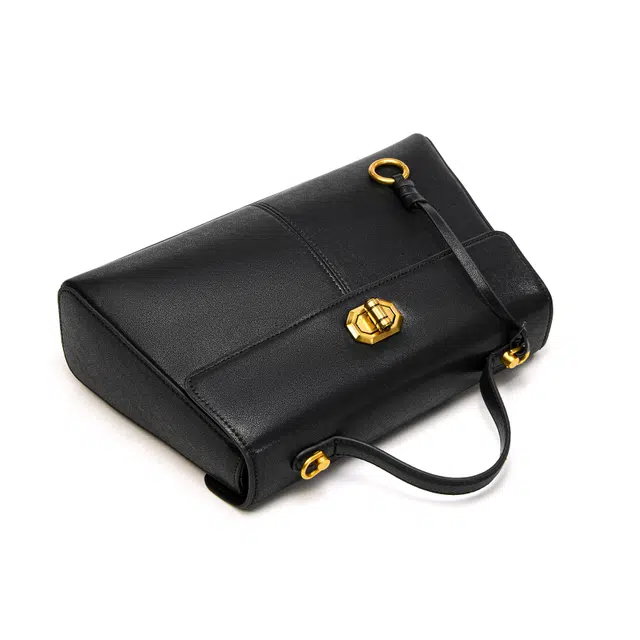 西木汀 小众设计 豆蔻年华 合成革 单肩包斜挎手提包 常规 女款 午夜黑/勃艮第红