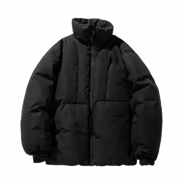 雅鹿 纯色时尚舒适简约立领宽松长袖棉服 男女同款