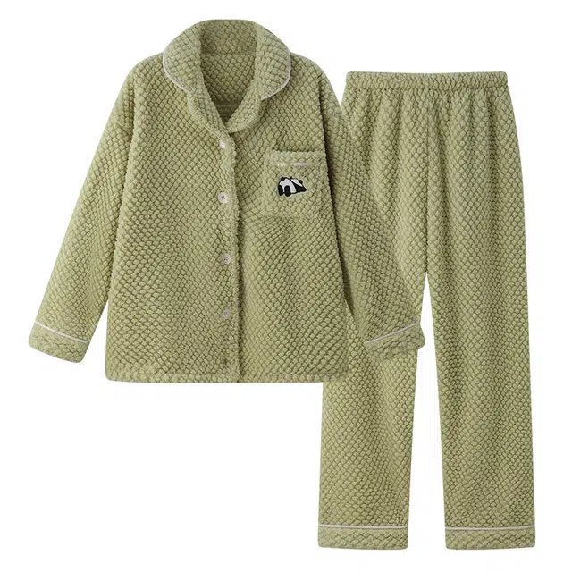 欧诗帛 可爱卡通舒适长袖长裤睡衣套装 女款 图片色