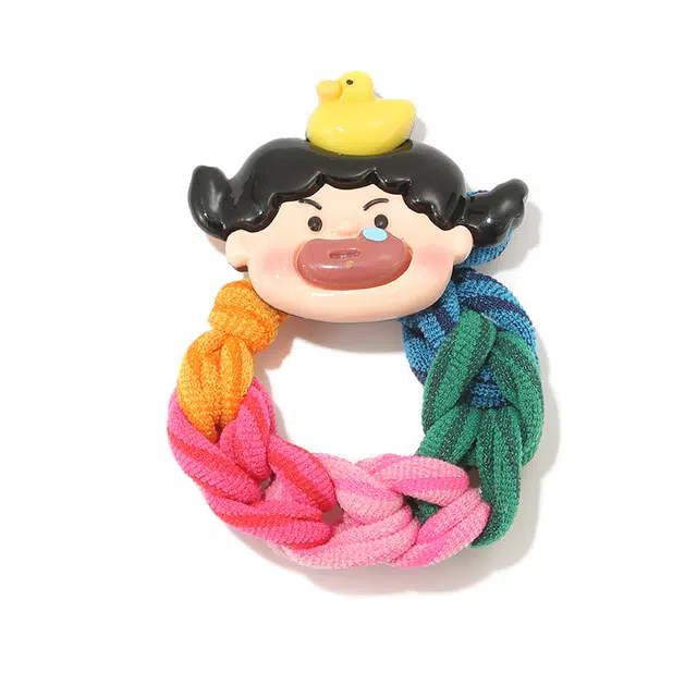 如花梦 日常百搭趣味不伤发发圈高弹力发量多扎马尾发饰甜美可爱多巴胺色编织加粗发绳 亚克力、皮筋 头绳 女款