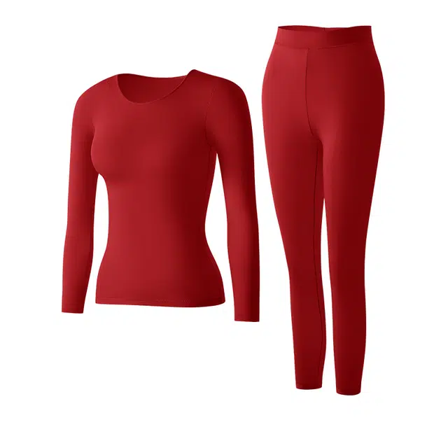 草本初色 恒温超薄发热隐形热能肌底美肤衣打底衫保暖套装 女款