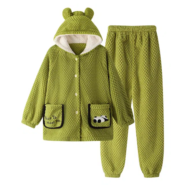 欧诗帛 加厚舒适亲肤长袖长裤家居服睡衣套装 女款 图片色