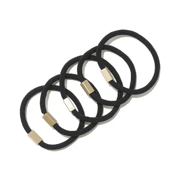 如花梦 日常百搭简约高弹力美拉德色系高级感五根装耐用气质素圈不伤发 布艺 头绳 女款