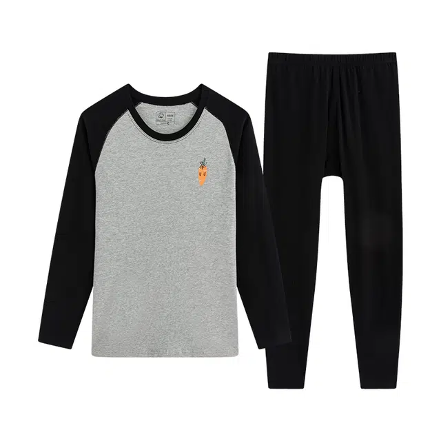 贴身领域 圆领套头松紧腰打底长袖长裤保暖套装 女款